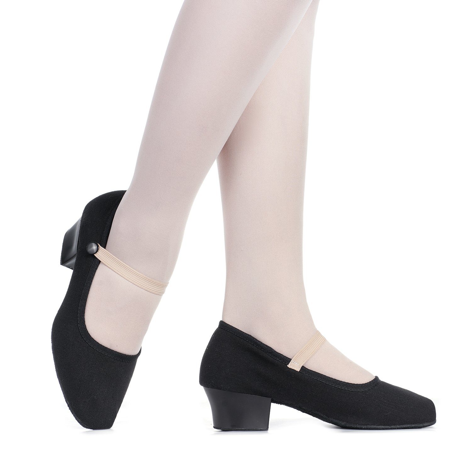 tanzmuster Charakterschuhe Ruby 3,8 cm Absatz Tanzschuh zum Reinschlüpfen fürs Kinder Ballett