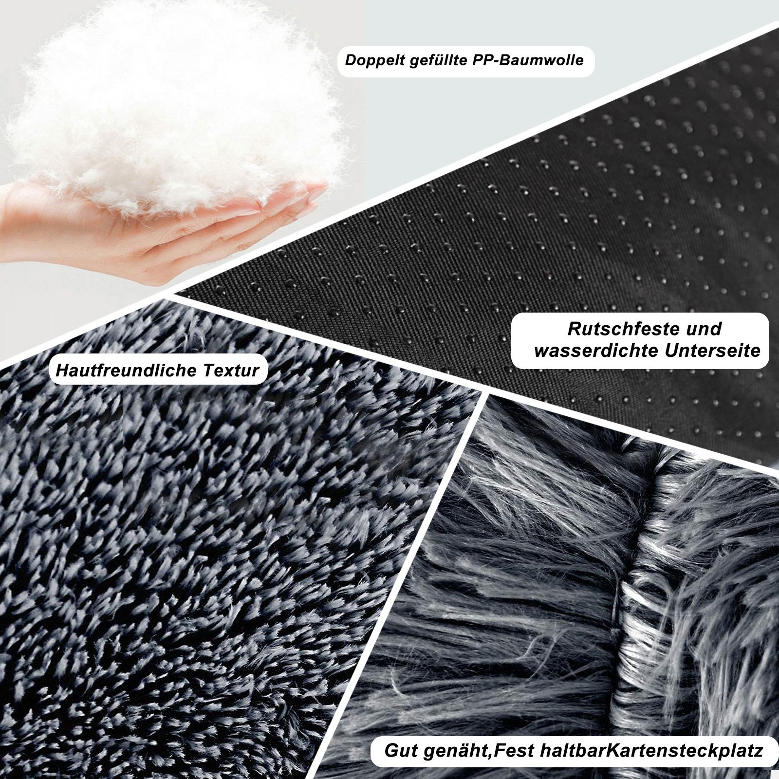 CALIYO Tierbett Tierbetten, Katzenbett waschbar Flauschiges Hundebett 50/60/70/100 cm, für Katzen und kleine Hunde, plüsch Katzenkissen rund