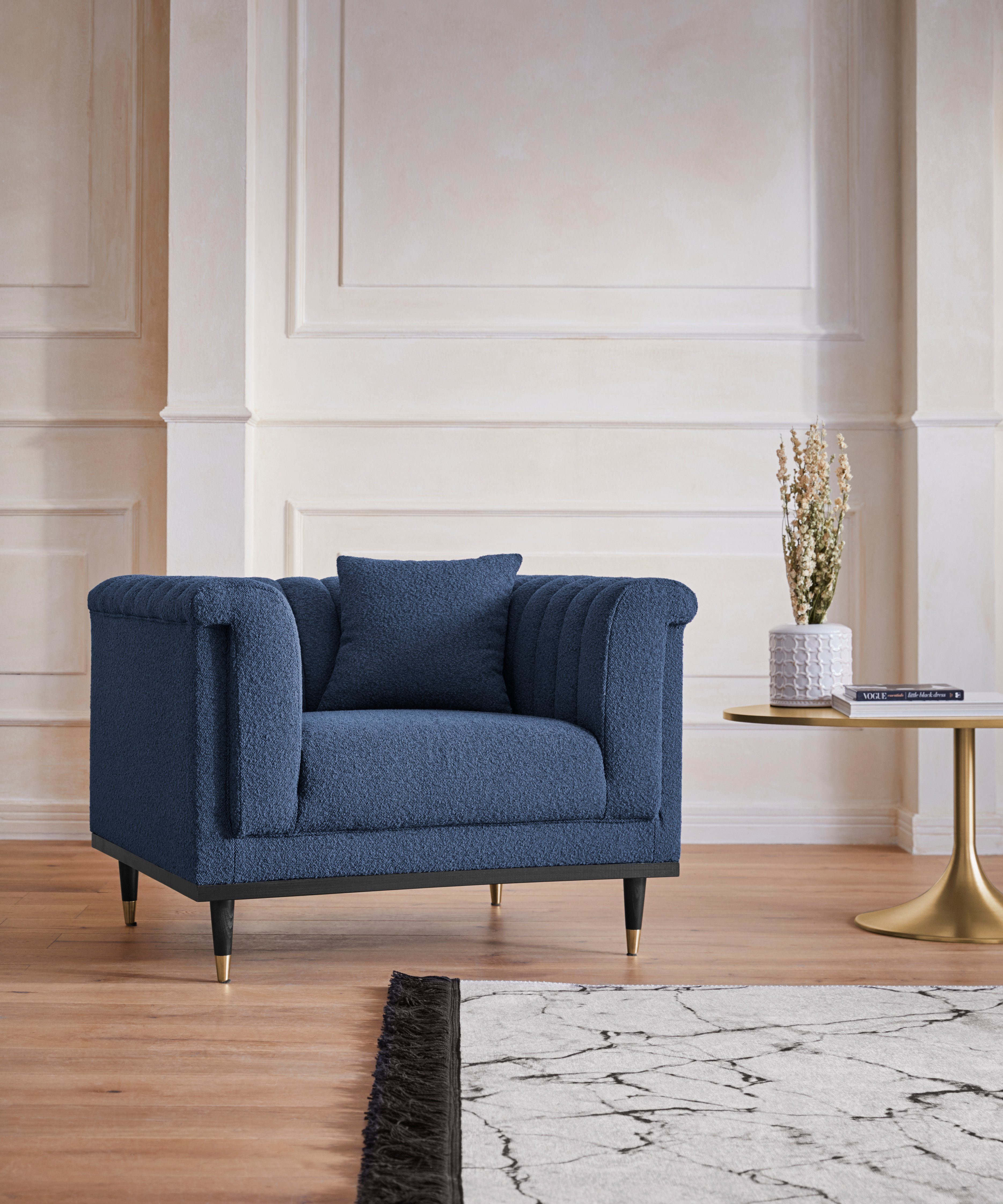 Home affaire Cocktailsessel Chamby New Sessel, im Bouclé-Strukturbezug mit Steppung im Lehnenbereich