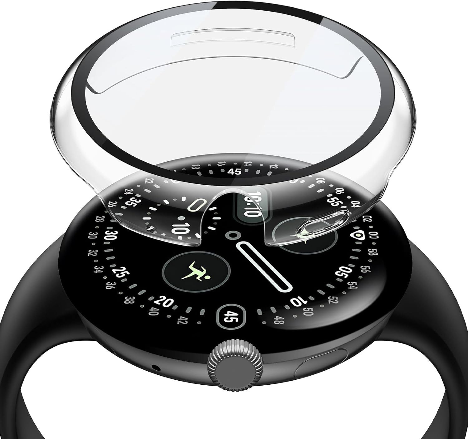 MSM Smartwatch-Hülle Hülle für Google Pixel Watch 4 45mm / 41mm Panzerfolie Schutzglas Case