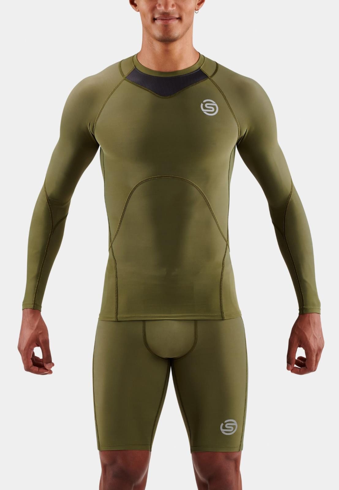 Skins Langarmshirt Funktionsunterwäsche 3-Series (enganliegend) khakigrün H günstig online kaufen