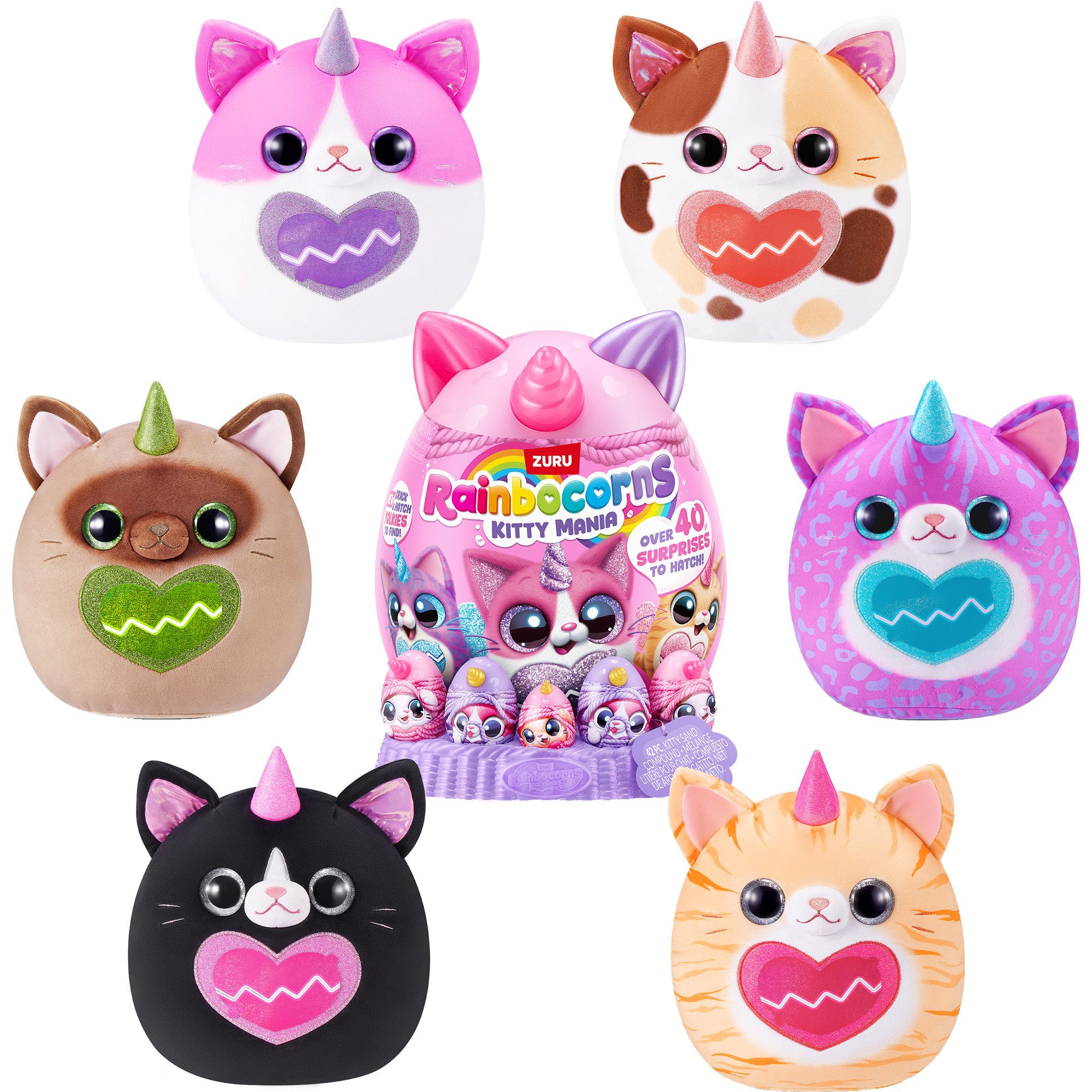 ZURU Kuscheltier ZURU Rainbocorns - Eggzania Kitty Mania