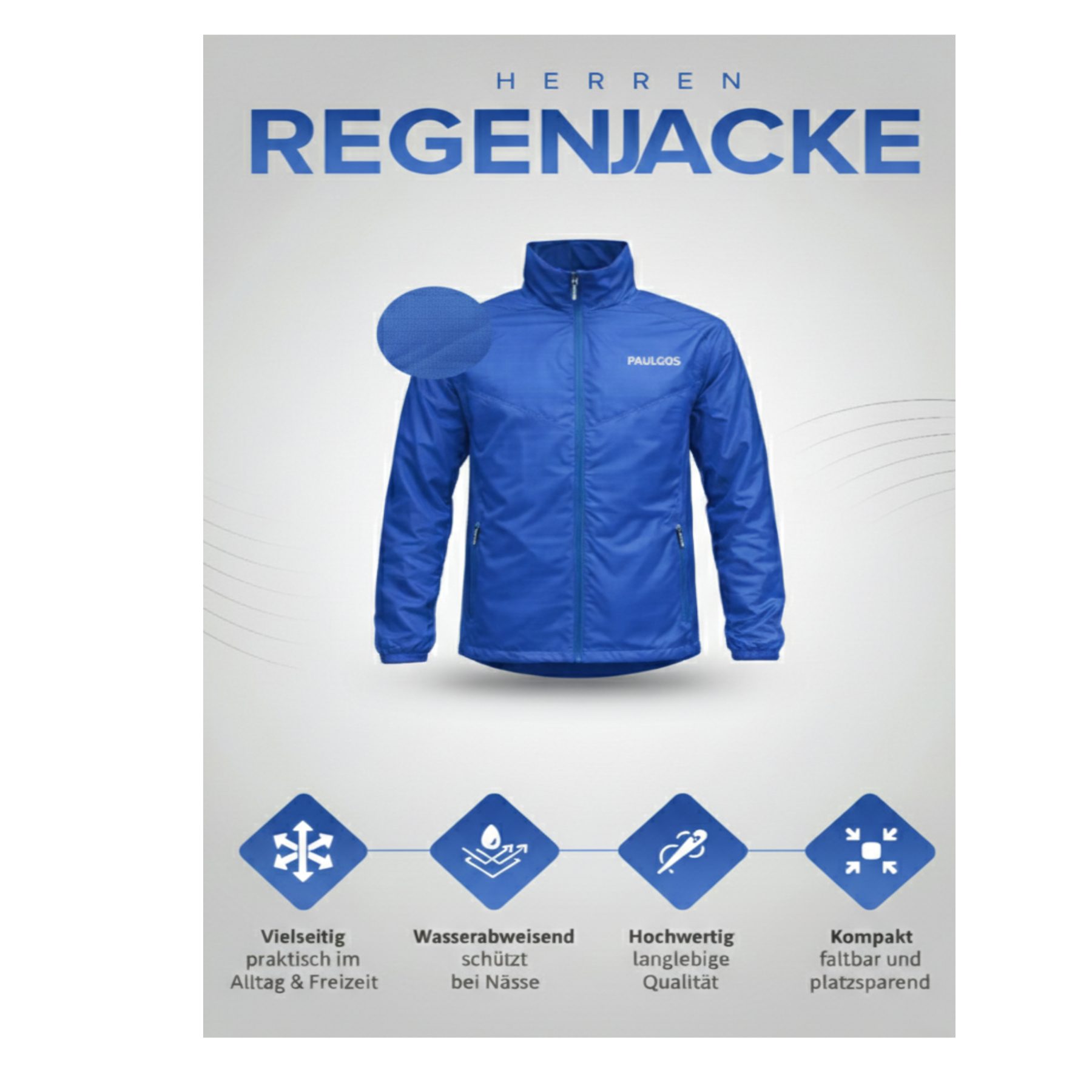 PAULGOS Regenjacke Herren Regenjacke Funktionsjacke