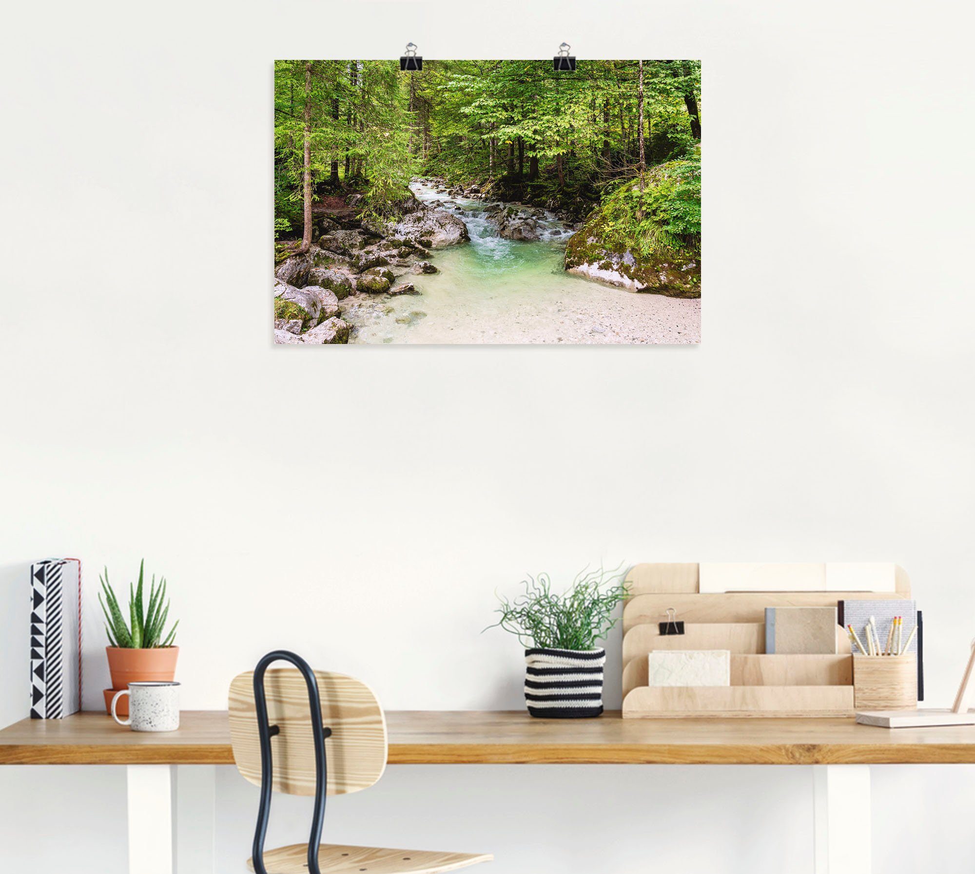 Leinwandbild, Ramsauer in Größen Wandaufkleber Zauberwald, im als Poster versch. Gewässer Ache (1 oder Wandbild St), Artland Alubild,