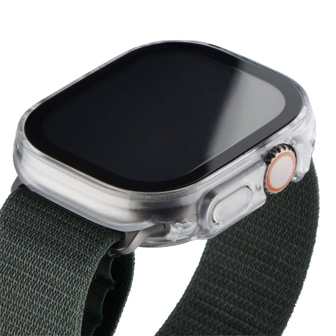 Hama Smartwatch-Hülle Schutzhülle für Apple Watch Ultra und Apple Watch Ultra 2, 49 mm, für den Sport und Alltag, Rundumschutz, transparent, elegant, robust