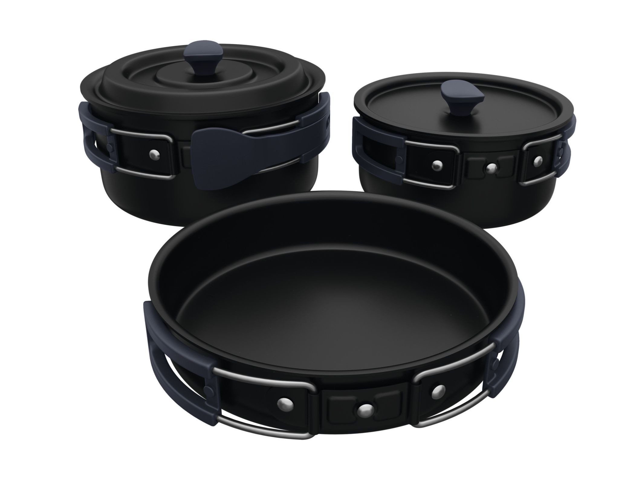 Ernesto Geschirr-Set ERNESTO® Camping Kochgeschirr 7-teiliges Koch-Set Outdoor Bratpfanne