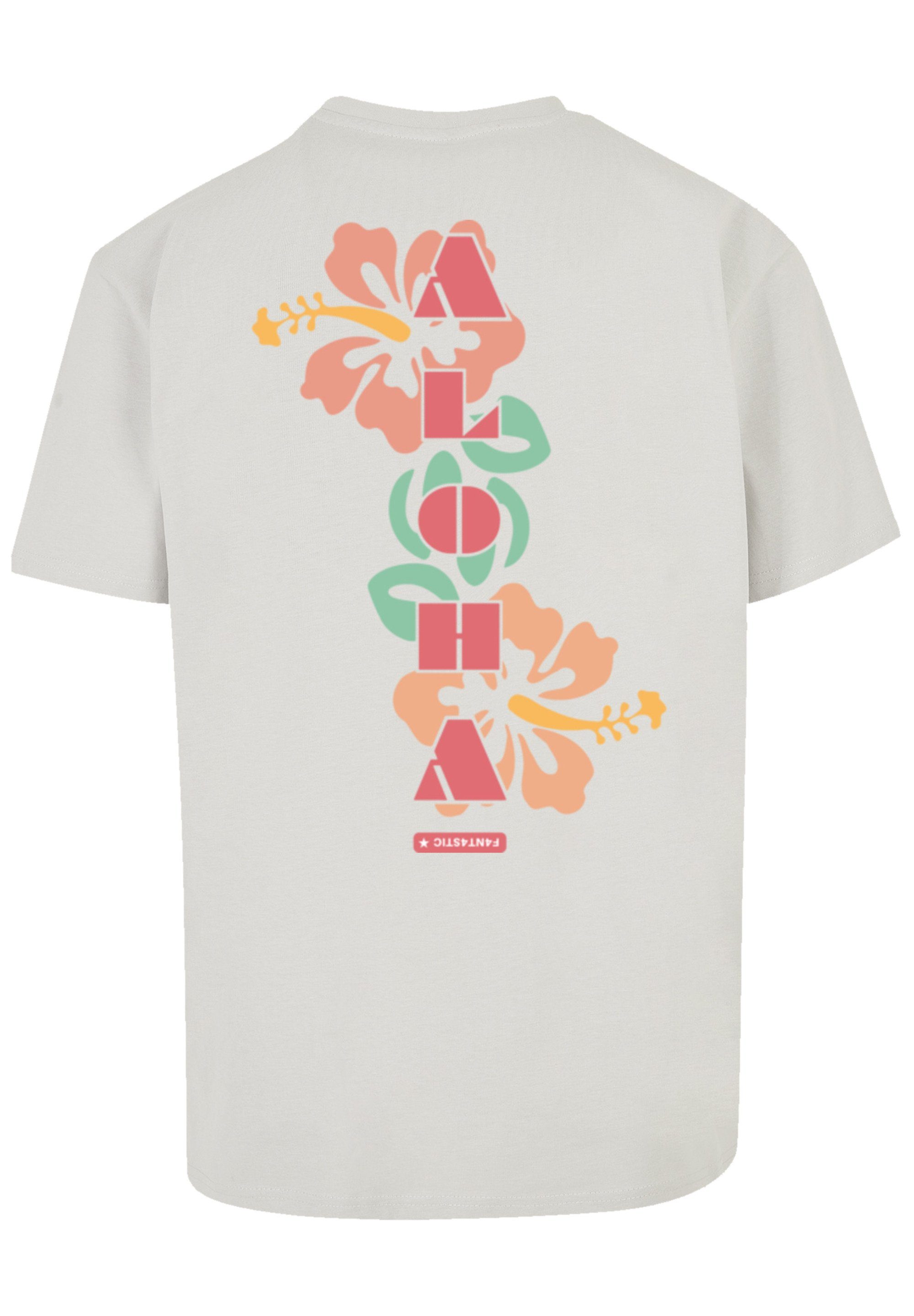 Weite Passform überschnittene Schultern T-Shirt F4NT4STIC Aloha und Print,