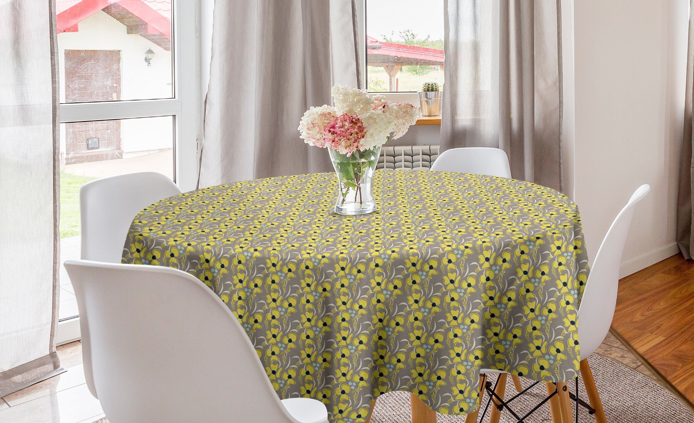 Abakuhaus Tischdecke Kreis Tischdecke Abdeckung für Esszimmer Küche Dekoration, Garten Wiese Inspired Frühling