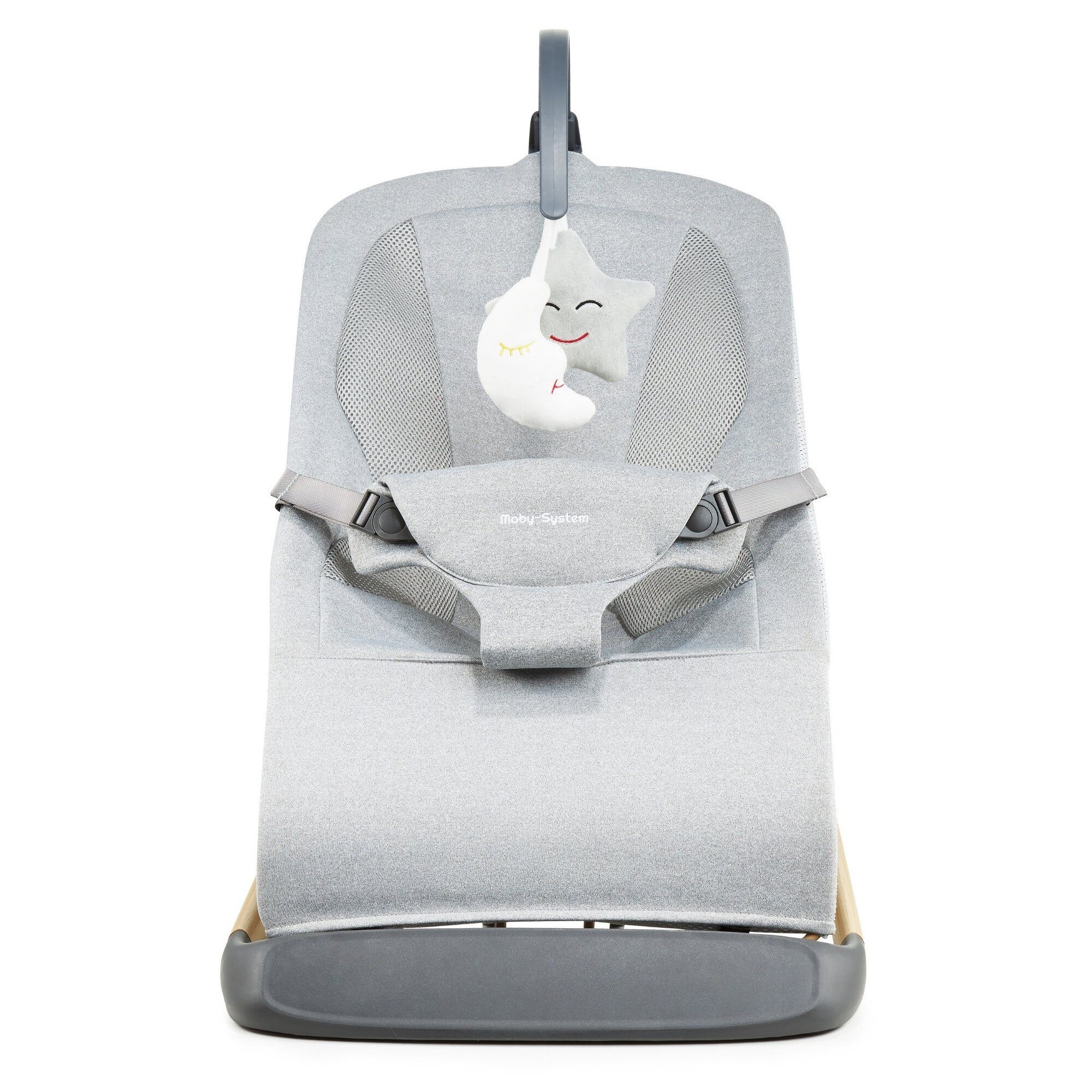Moby-System Babywippe 2-in-1-Schaukelstuhl mit Einlage LILY - grau – Bild 4 von 5