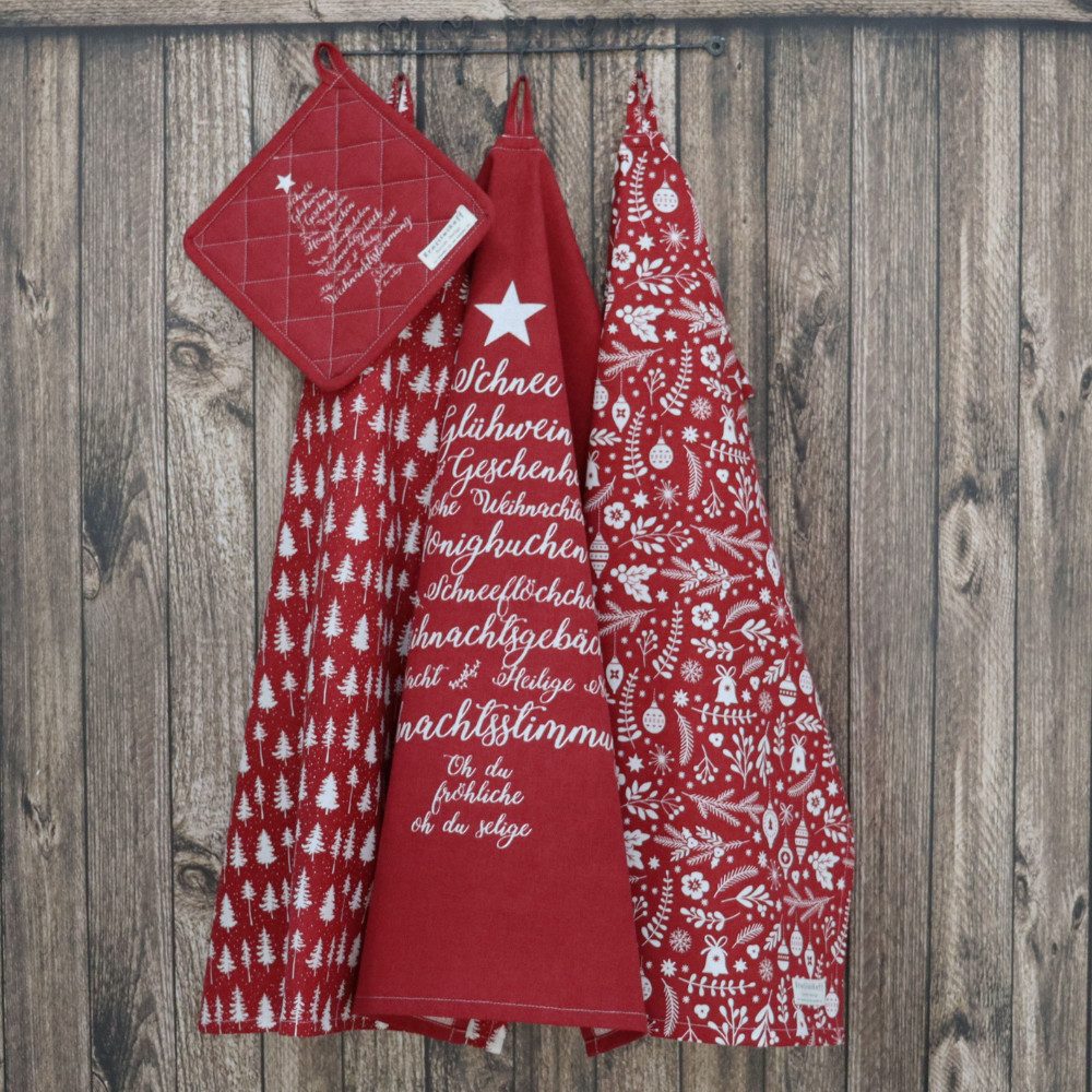 Krasilnikoff Geschirrtuch Geschirrtuch Christmas Words Baumwolle 50x70cm La günstig online kaufen