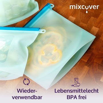 Kochbesteck-Set mixcover wiederverwendbarer Frischhaltebeutel aus Silikon mit Verschlu