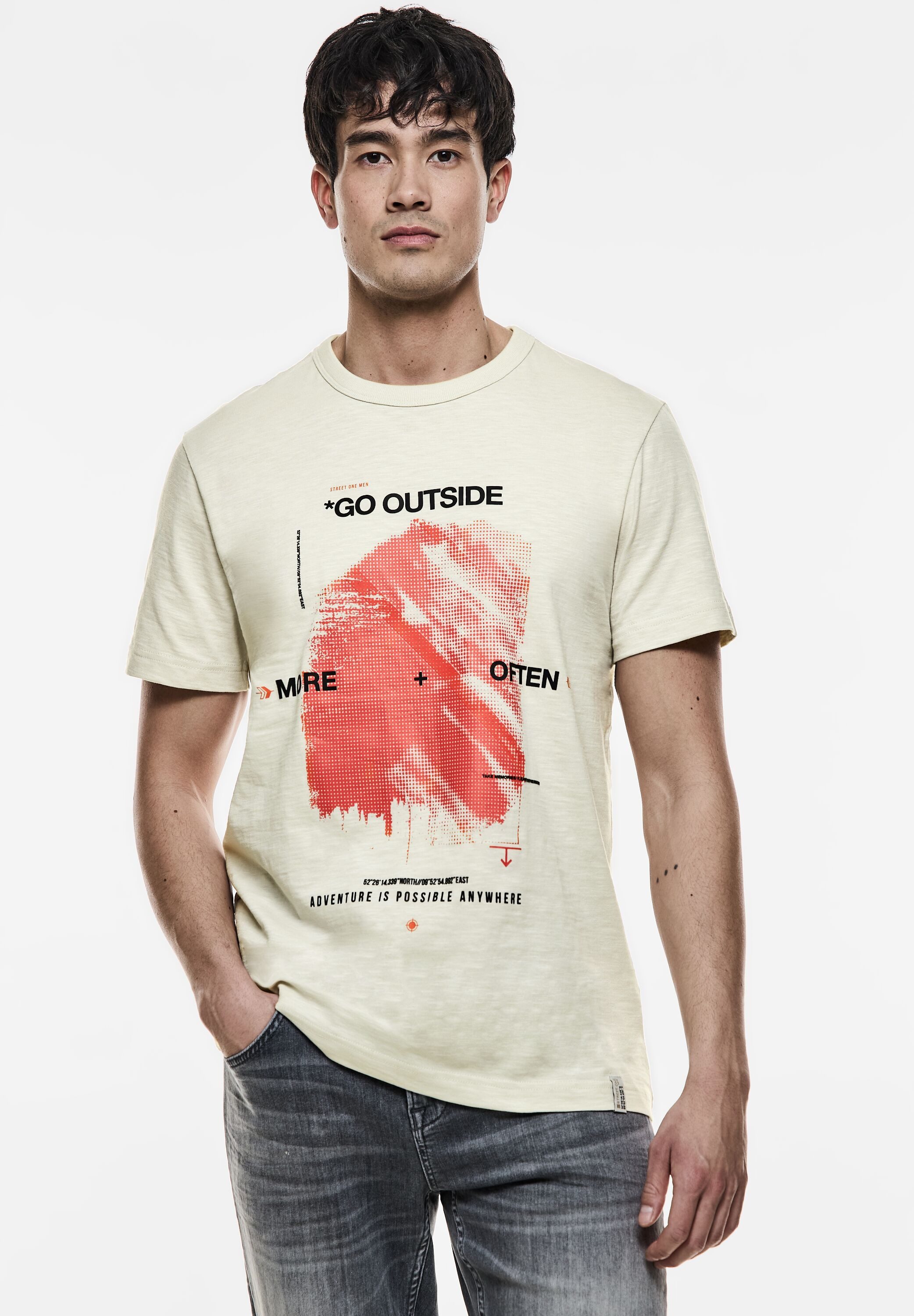 STREET ONE MEN T-Shirt aus reiner günstig online kaufen