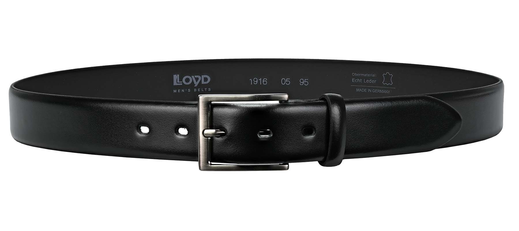 mm 35 LLOYD-Herren-Ledergürtel LLOYD Men’s Ledergürtel Dorn-Schließe black Belts