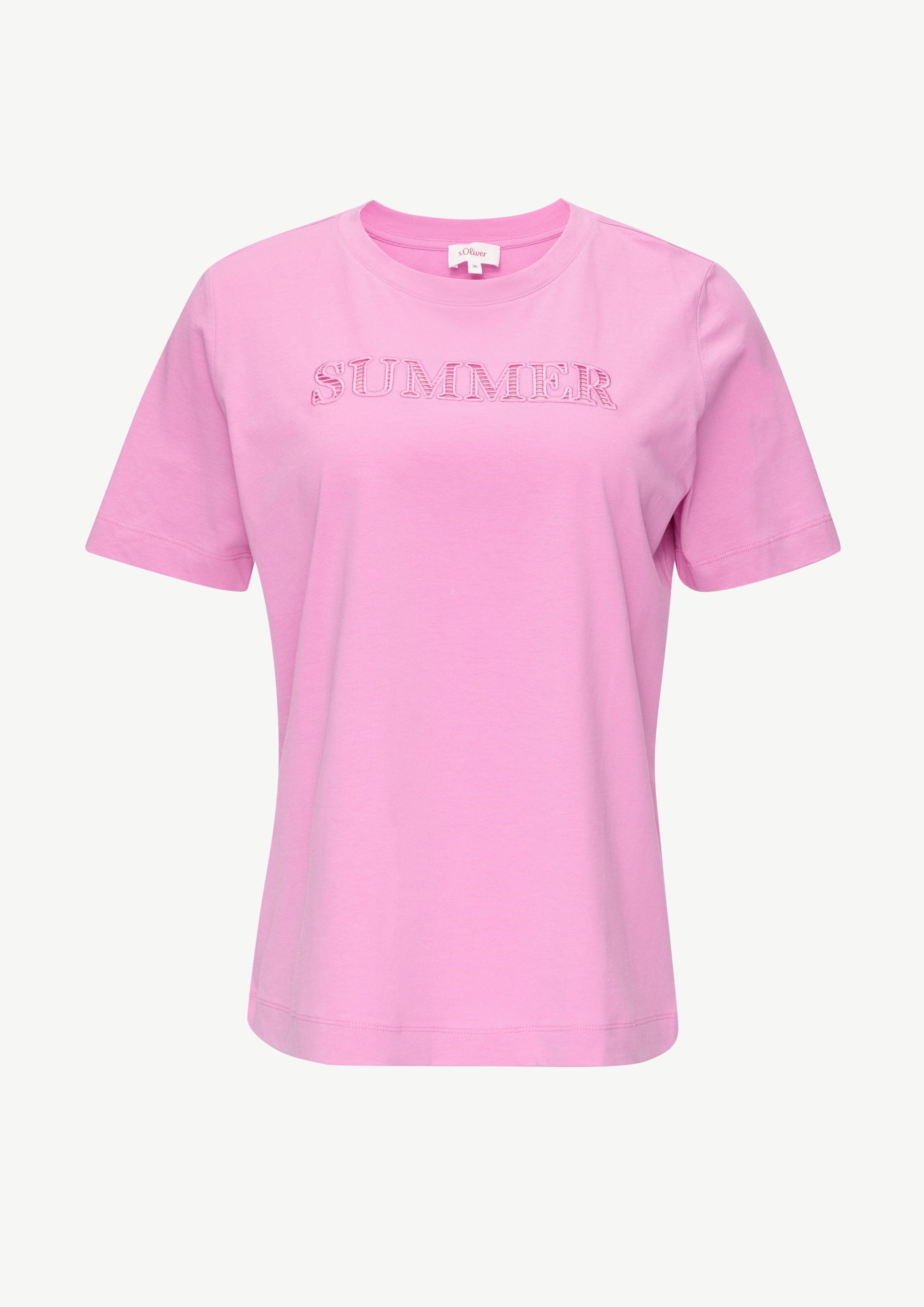 s.Oliver Kurzarmshirt Relaxed Fit-Shirt mit Schriftprint günstig online kaufen