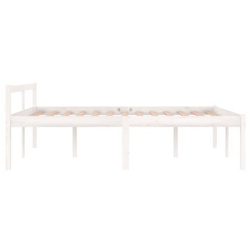 furnicato Bett Seniorenbett Weiß 135x190 cm Massivholz Kiefer