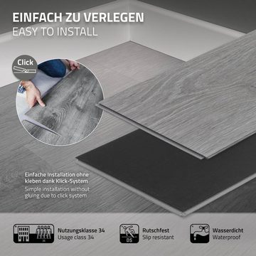 ML-DESIGN Vinylboden Click Vinyl-Dielen Vinylboden Einfache Verlegung, Dielen Eiche Holzoptik 122x18x0,42cm 3,08m²/14