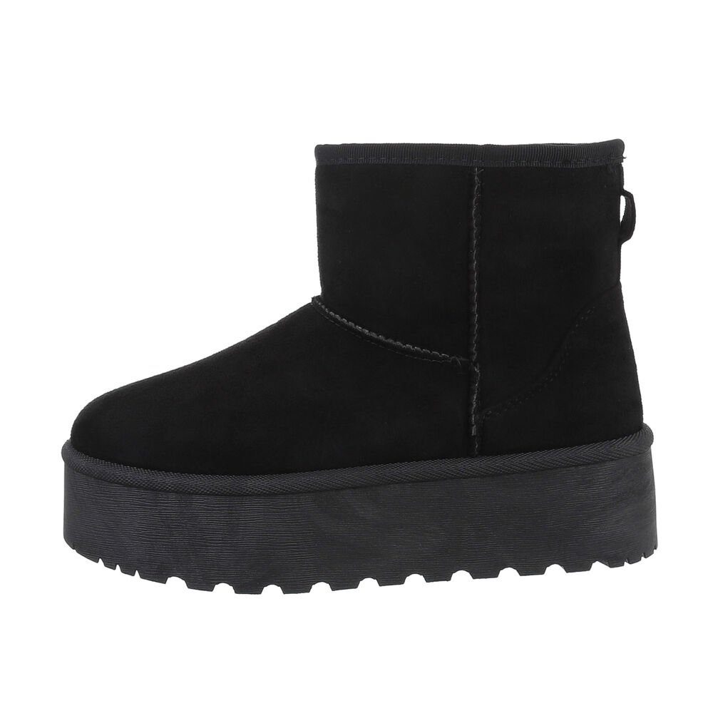 Ital-Design Damen Snowboots Freizeit Snowboots Flach Plateaustiefeletten in Schwarz