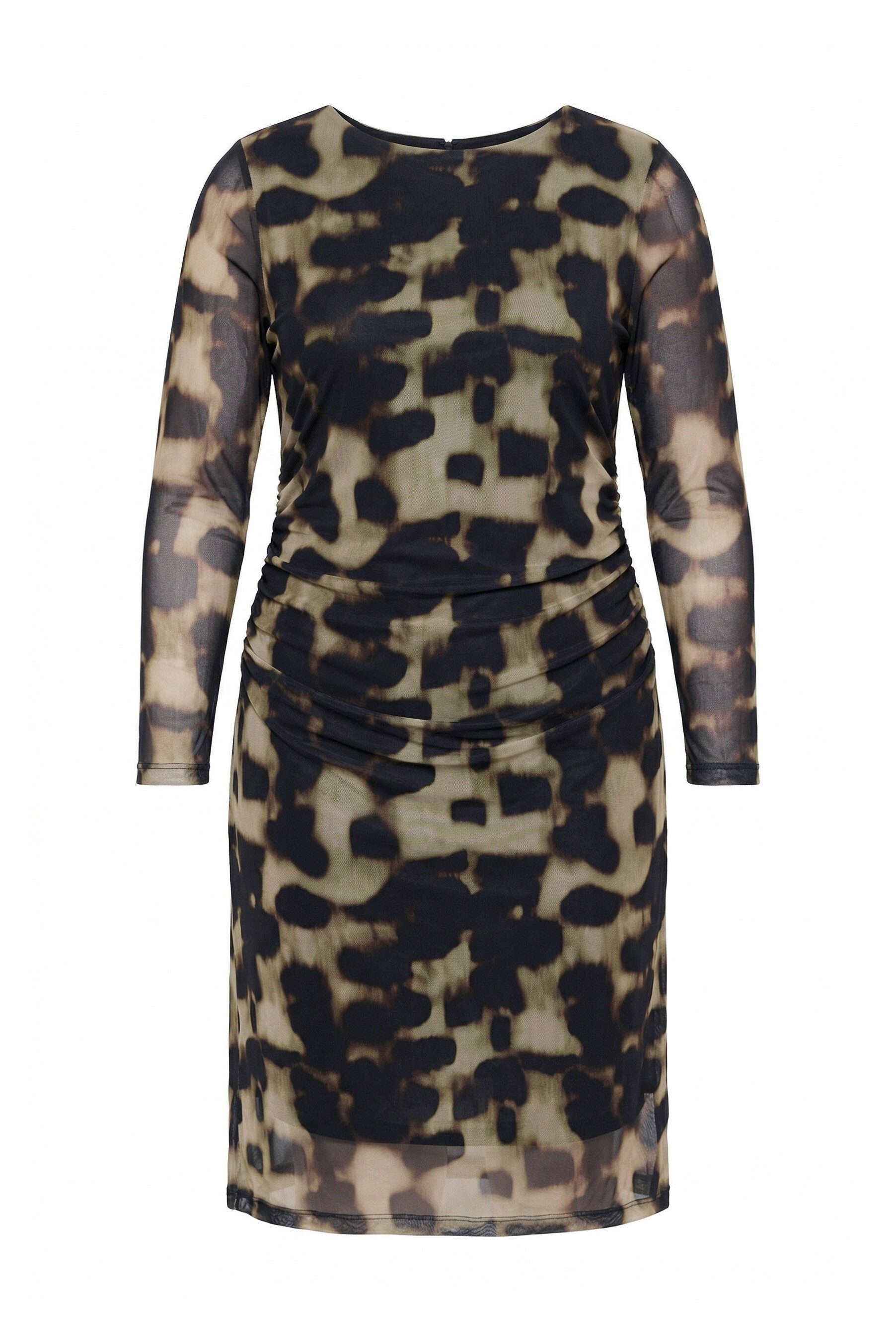 MIAMODA Jerseykleid Meshkleid Taillen-Raffung blickdichtes Unterkleid