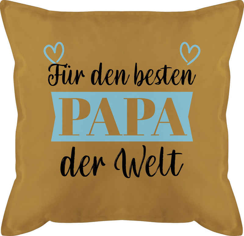 Shirtracer Dekokissen Für den besten Papa der Welt Banner, Vatertagsgeschenk Kissen