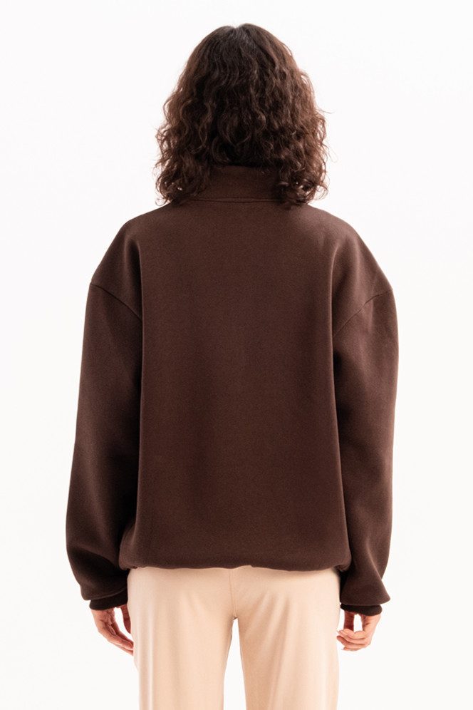 JUSTEVER Sweatshirt Oversize-Fit-Damen-Sweatshirt mit Stehkragen und halbem günstig online kaufen