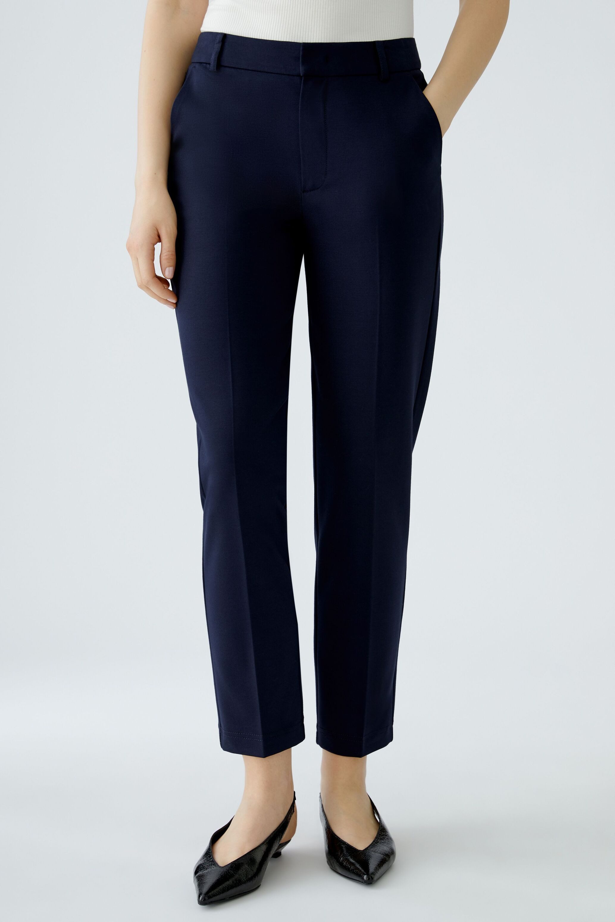 Oui Stoffhose FEYLIA Jerseyhose Slim Fit, günstig online kaufen