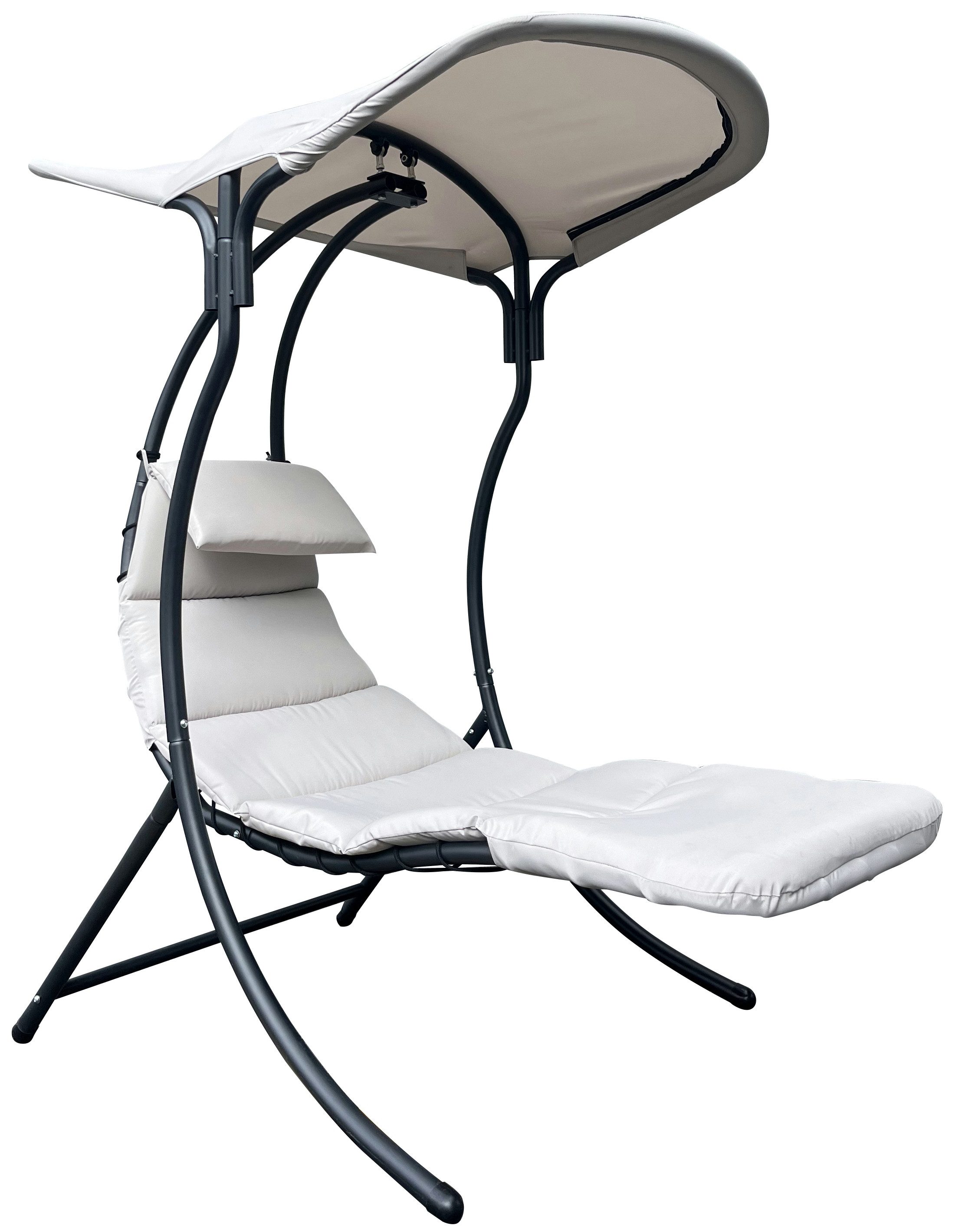 Leco Gartenliege Dream Chair 2.0, Stahlrohr anthrazit, Inkl. Auflage und Sonnendach