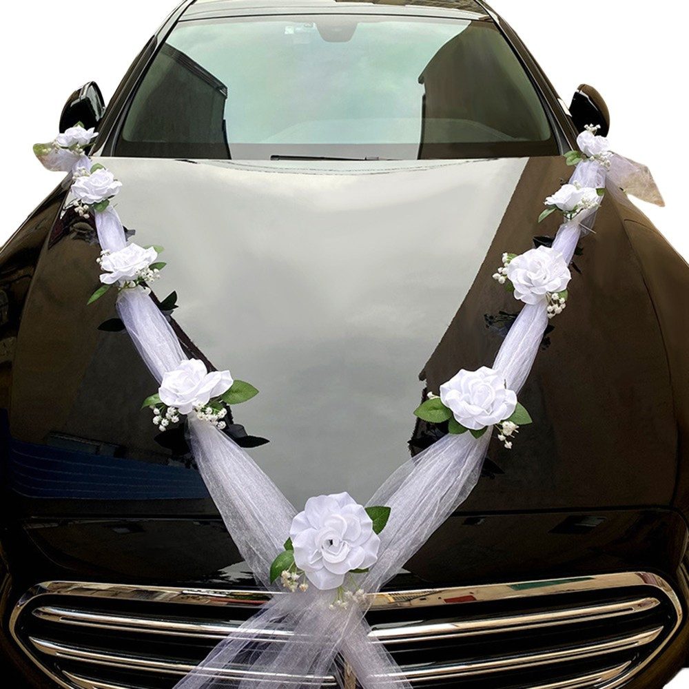 Kunstblume Autoschmuck Hochzeit Motorhaube Auto Wedding Deko Girlande, Coonoor