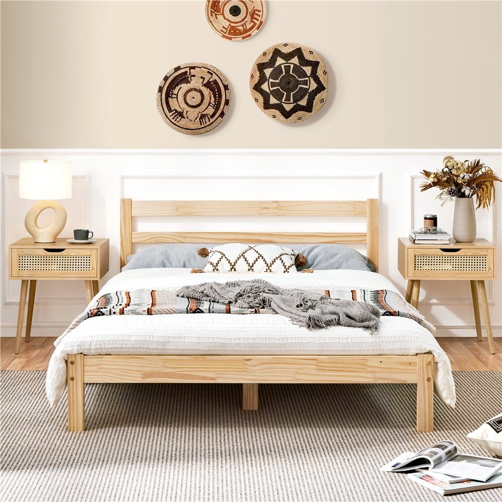 Yaheetech Nachttisch Ratten Beistelltisch (2-St), Nachtkommode mit 1 Schubl günstig online kaufen