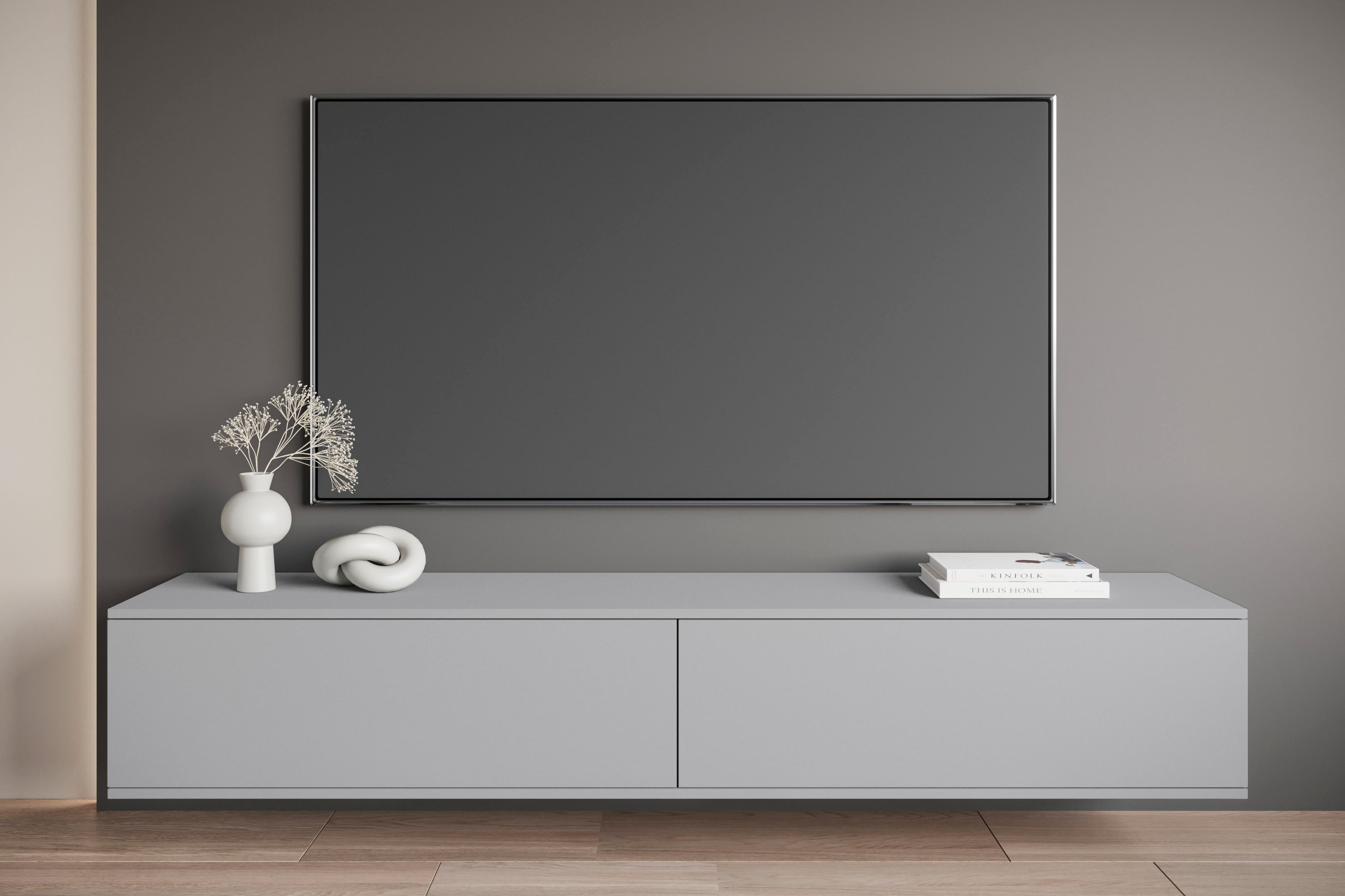 OTTO home Lowboard Kenia (1 St), 2 Klappen – flexibel hängend oder stehend montierbar