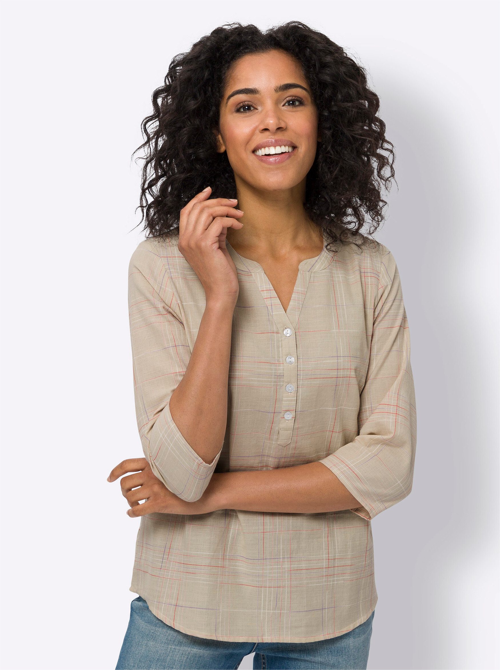 Sieh an! Klassische Bluse Schlupfbluse günstig online kaufen