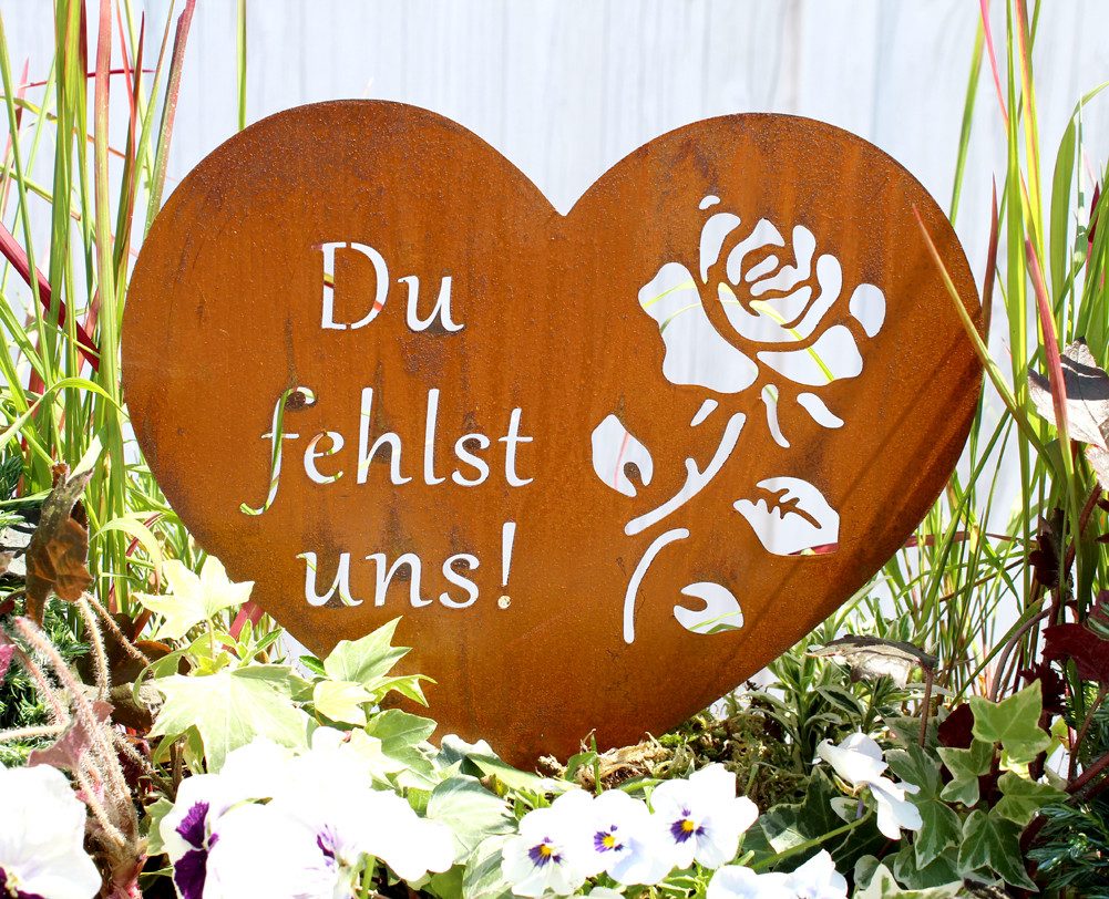 LB H&F Lilienburg Dekofigur Grabdeko Grabschmuck Herz Rost Rostherz Deko De günstig online kaufen