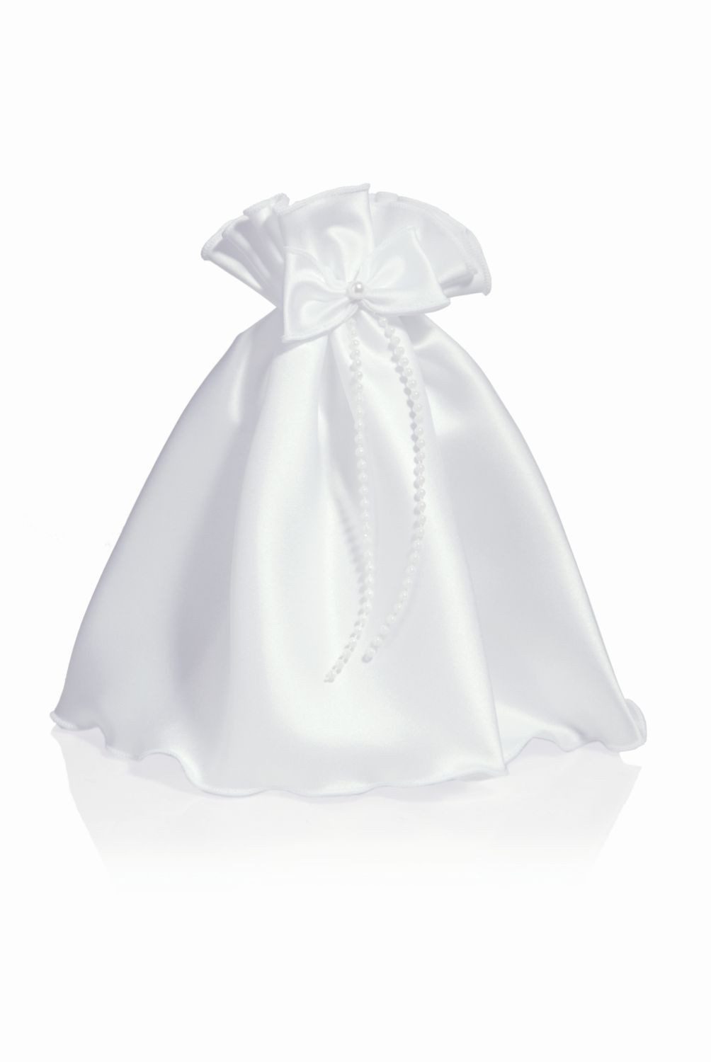 INNA-Glas Stumpenkerze Dekorock für Kerzen MATHYLDA aus Satin, weiß, 21cm, Ø4cm