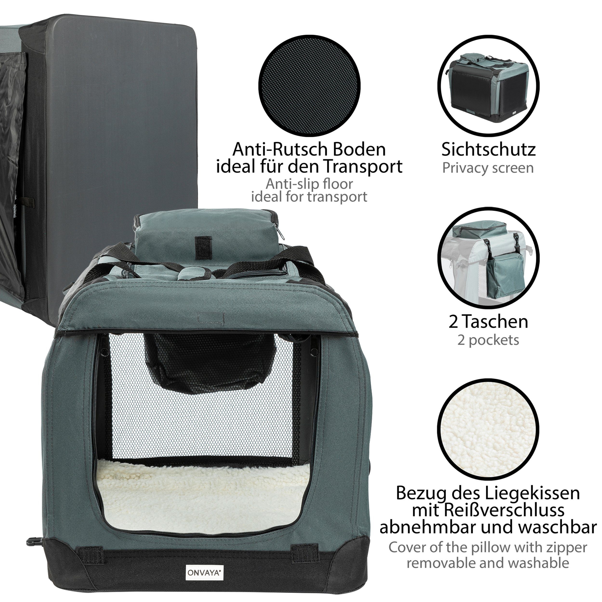 ONVAYA Hunde-Autositz »Faltbare Transportbox für Hunde & Katzen, Faltbare  Hundebox oder Katzenbox für Auto & Zuhause, Farbe grau schwarz« online  kaufen | OTTO