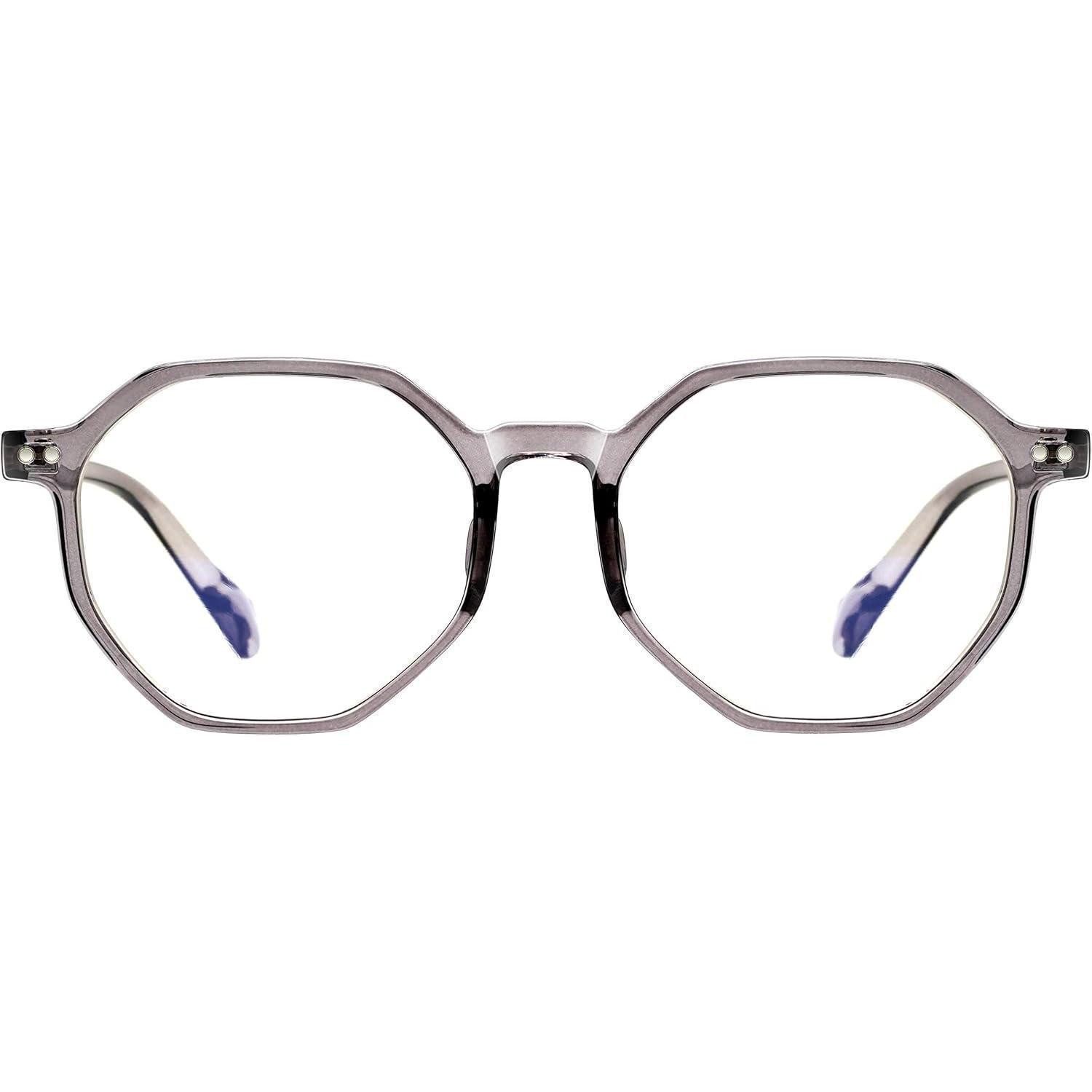 LuxusKollektion Brille Computerbrille Damen Blaulichtfilter PC TV Handy Transparent+grau