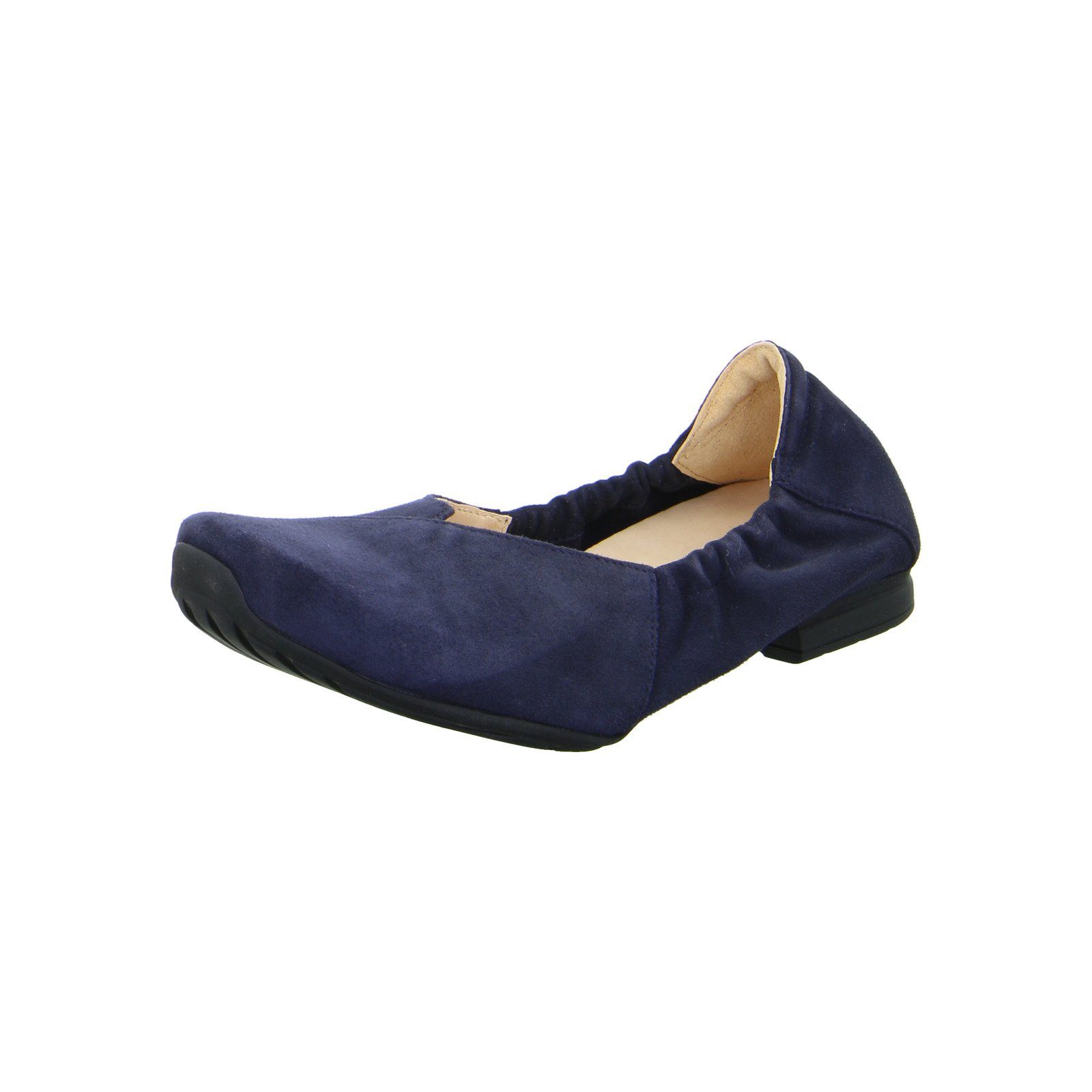 Think! Gaudi - Damen Schuhe Ballerina Slipper Velours blau