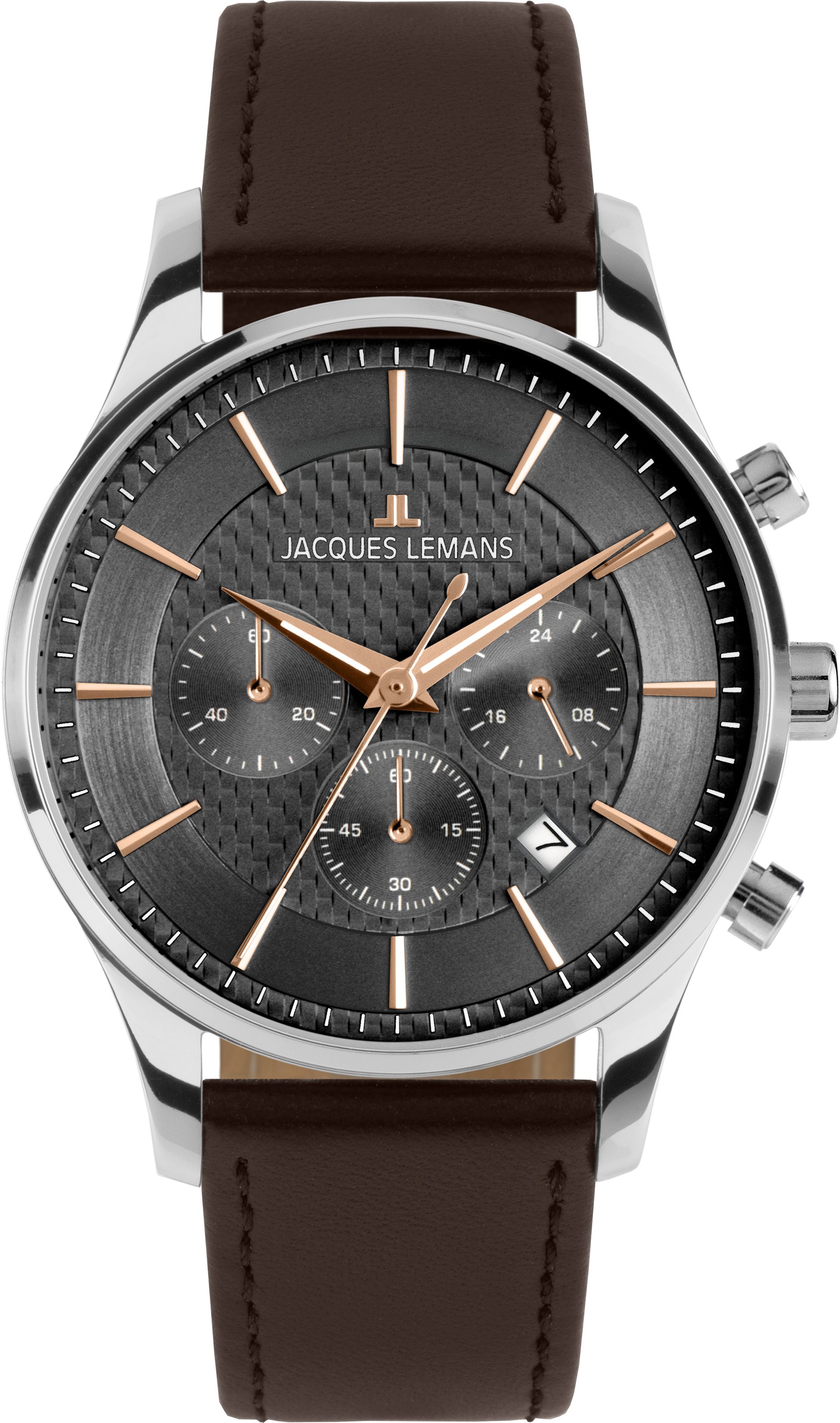 Jacques Lemans Chronograph London 1-2228D, Quarzuhr, Armbanduhr, Herrenuhr, analog, Tag, Stoppfunktion