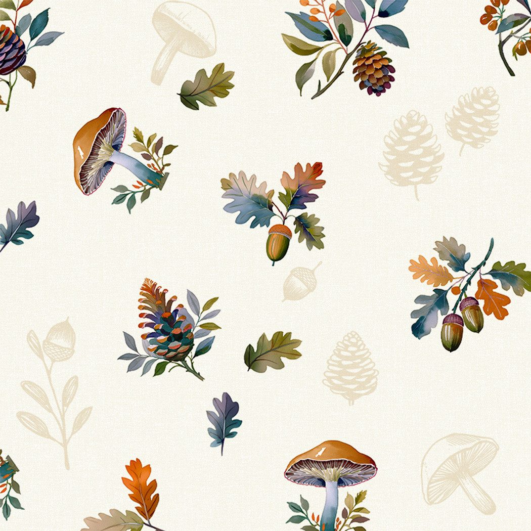 texpot Tischdecke Wachstuch Pilz Blätter Herbst abwischbar (1-tlg)