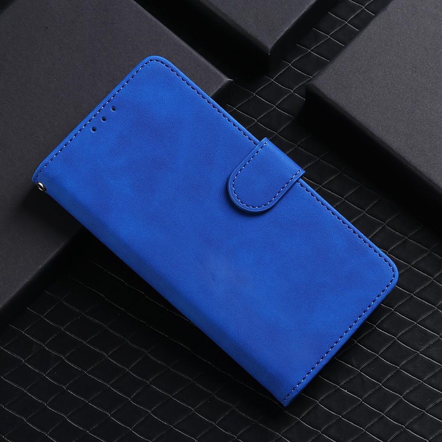 Wigento Smartphone-Hülle Für Fairphone 6 Kunstleder Skin Feel Book Wallet Tasche Hülle Blau, Magnetisch, Kartenhalter, Standfunktion