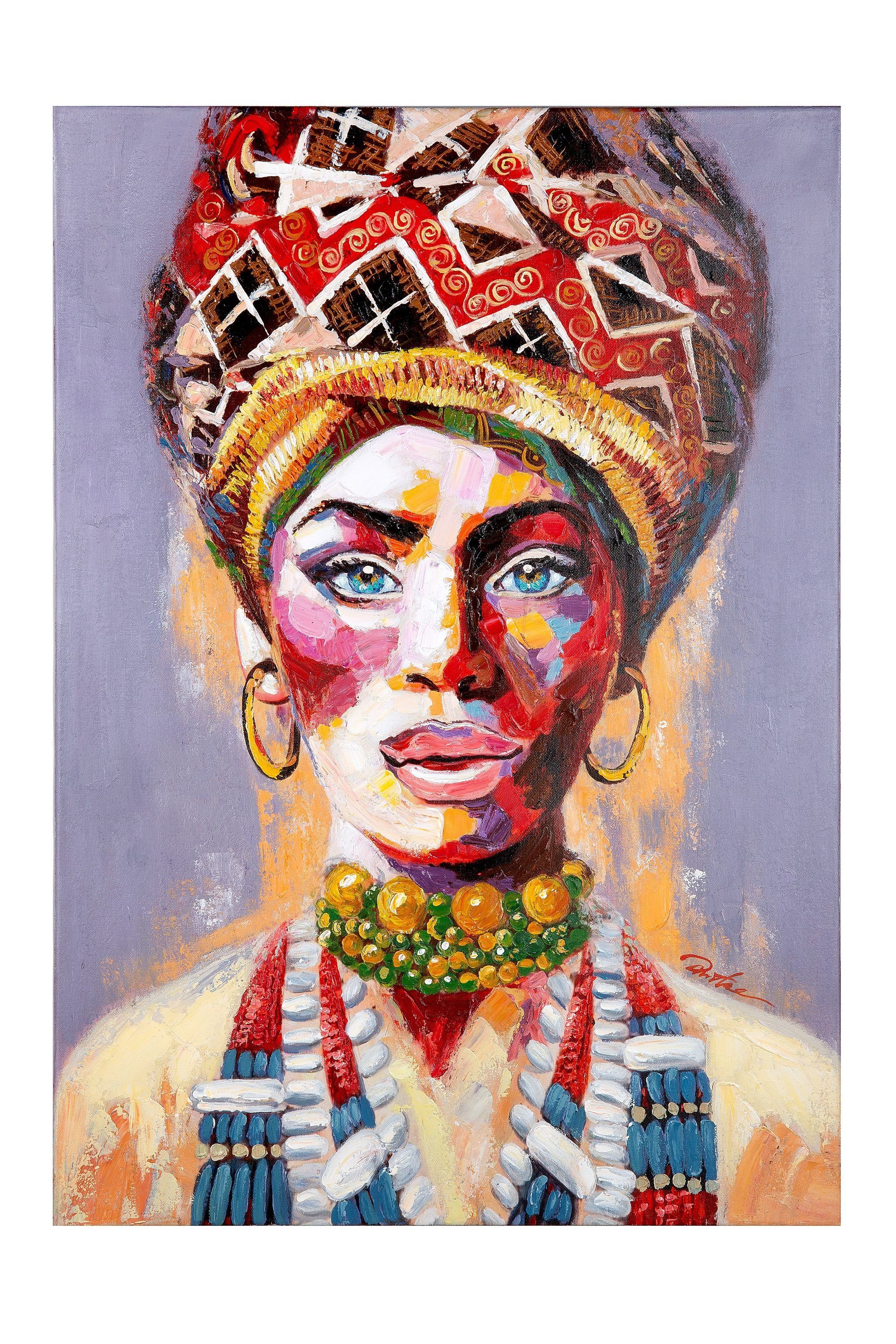 GILDE Bild GILDE mehrfarbig Nala - 100cm Gemälde 70cm H. B. Afrikanerin x 