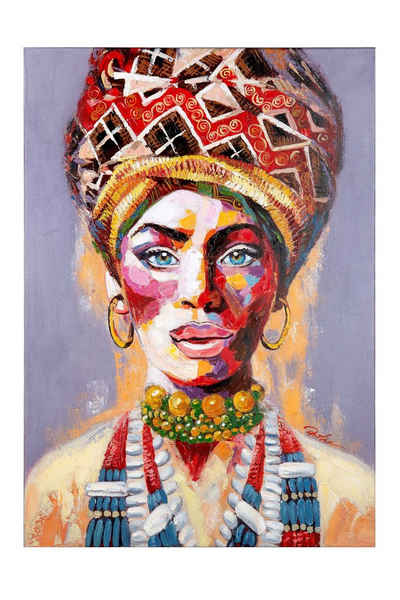 GILDE Bild GILDE Gemälde Afrikanerin Nala - mehrfarbig - H. 100cm x B. 70cm