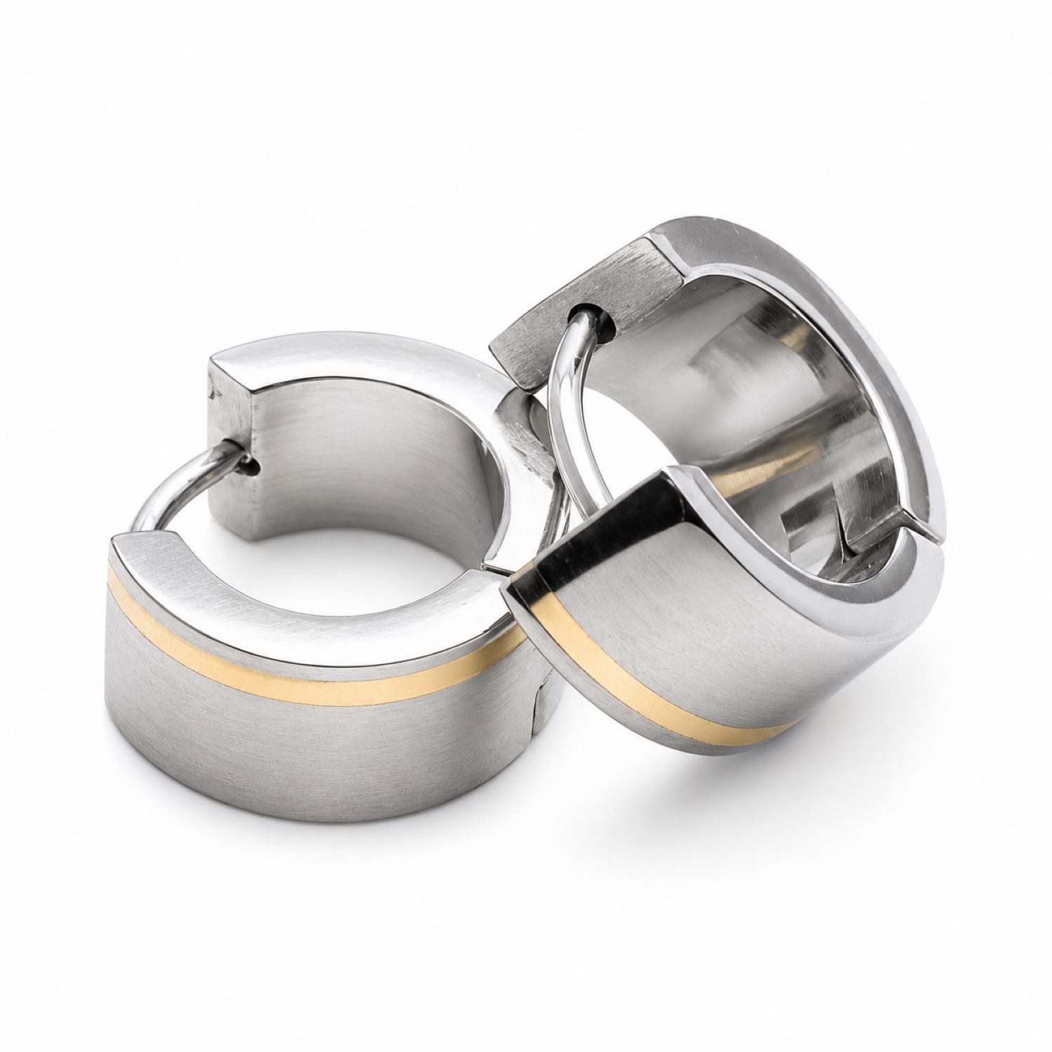 Paar Creolen Damen aus Titan bicolor