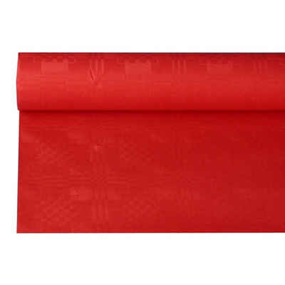 PAPSTAR Tischdecke 12 Stück Papiertischdecke rot mit Damastprägung 8 x 1,2 m