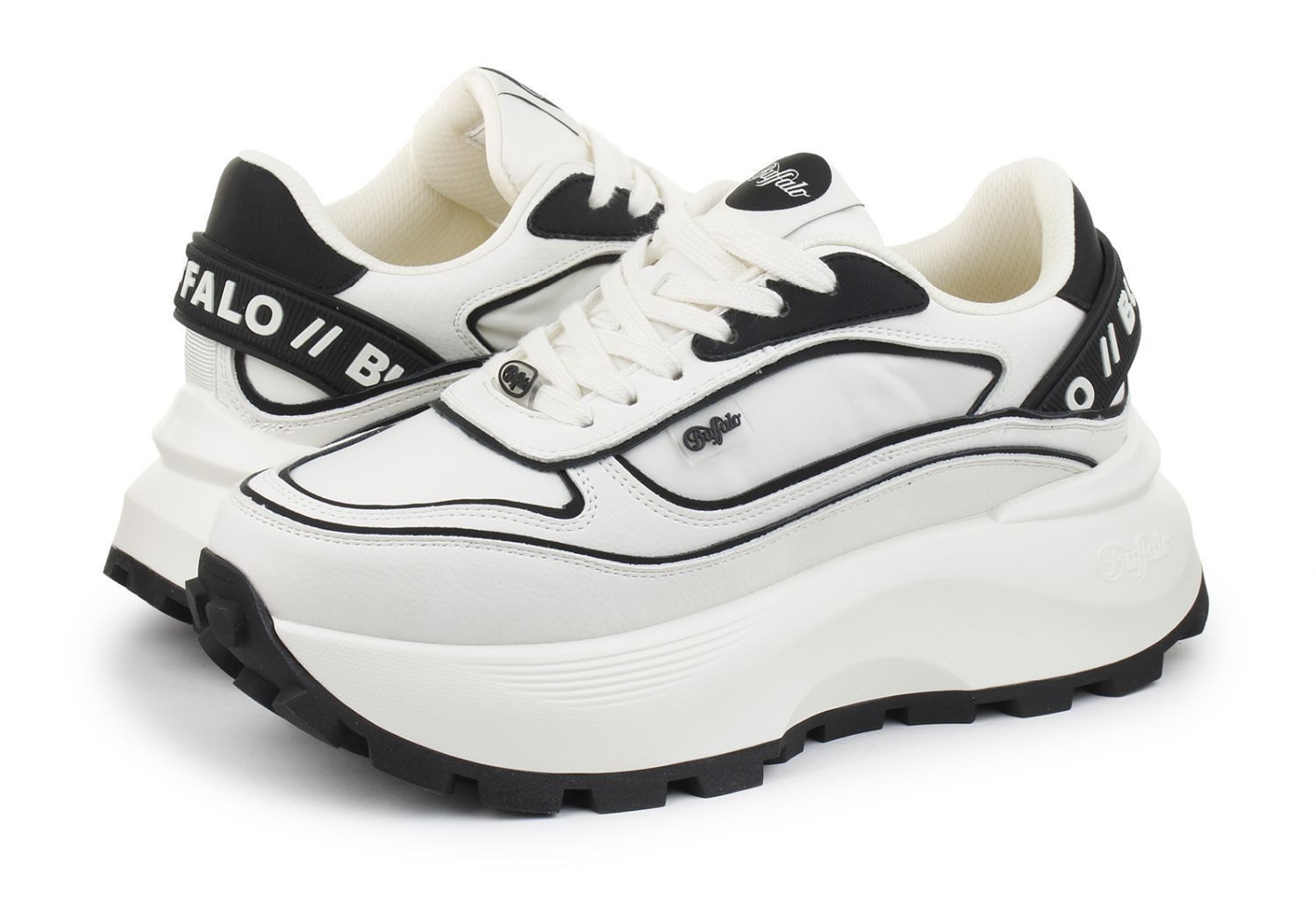 Buffalo Sneaker Mannhatten One Ecru/Schwarz Sneaker