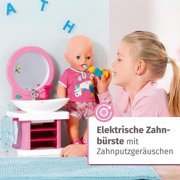 Zapf Creation® Puppenwaschtisch Bath Waschtisch, interaktiver Puppenwaschtisch, Licht, Sound,Zahnbürste,Zahnputzbecher,Seifenspender,Handtuch
