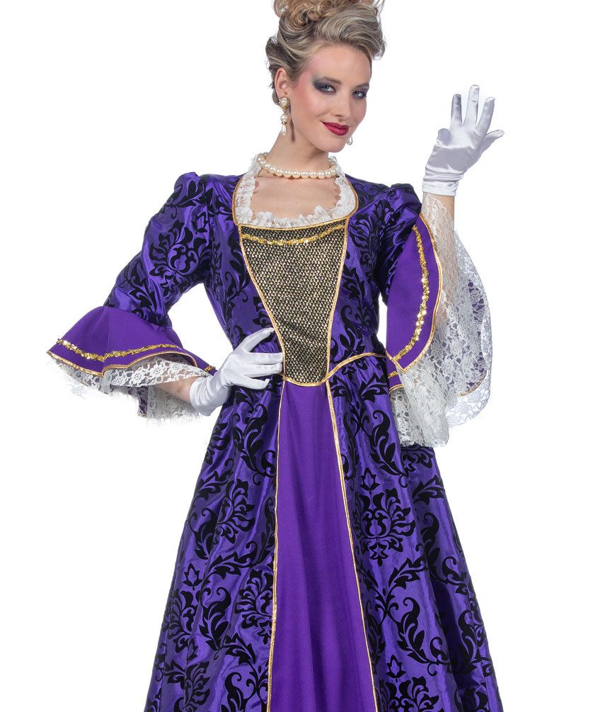 Karneval-Klamotten Kostüm Rokoko Damen Barock Venedig lila hochwerig, Comptesse Prinzessin Venezianischen Kleid hohe Qualität Frauenkostüm