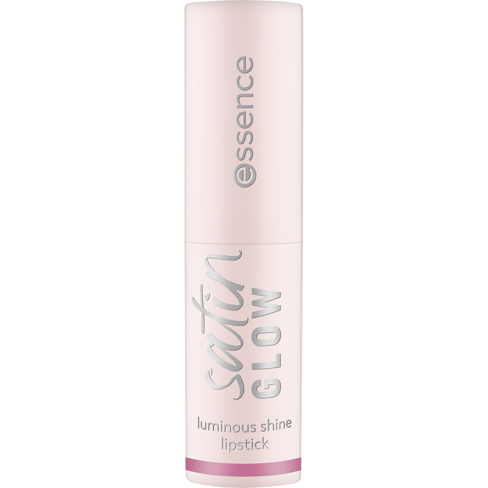 Essence Lippenstift satin GLOW luminous shine lipstick, 3-tlg., 3-tlg., Satin-Finish, langanhaltend, pflegend, hohe Deckkraft