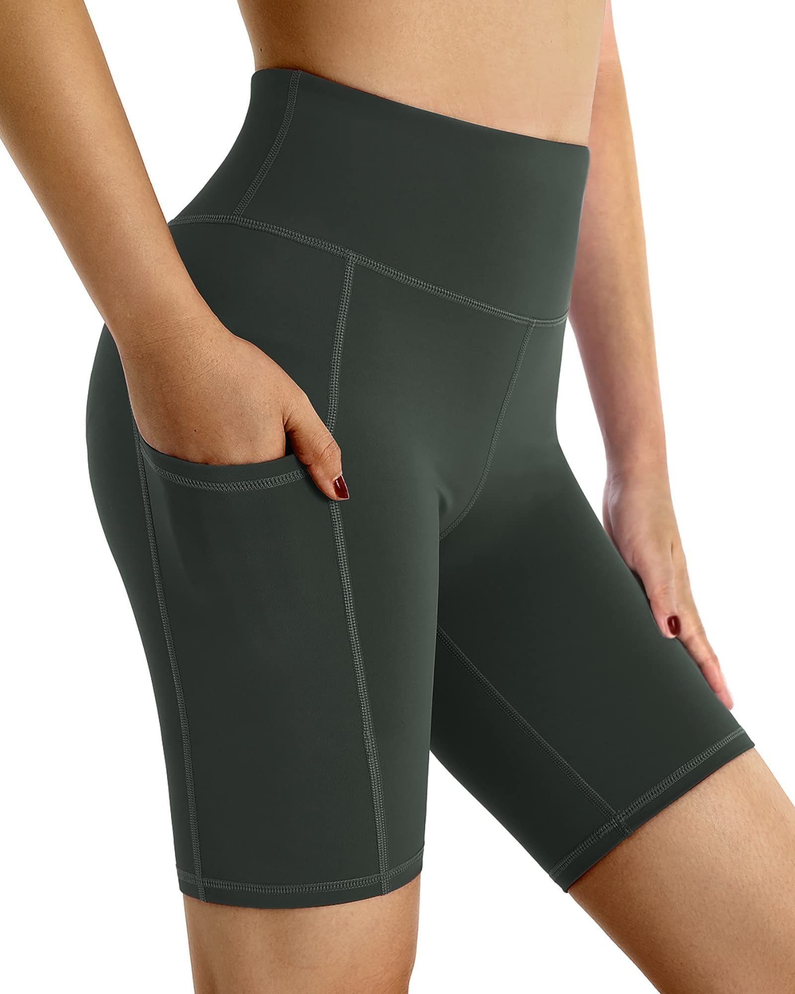 Sporthose Yogahose Activewear-Shorts Kurze G4Free Leggings Armeegrün