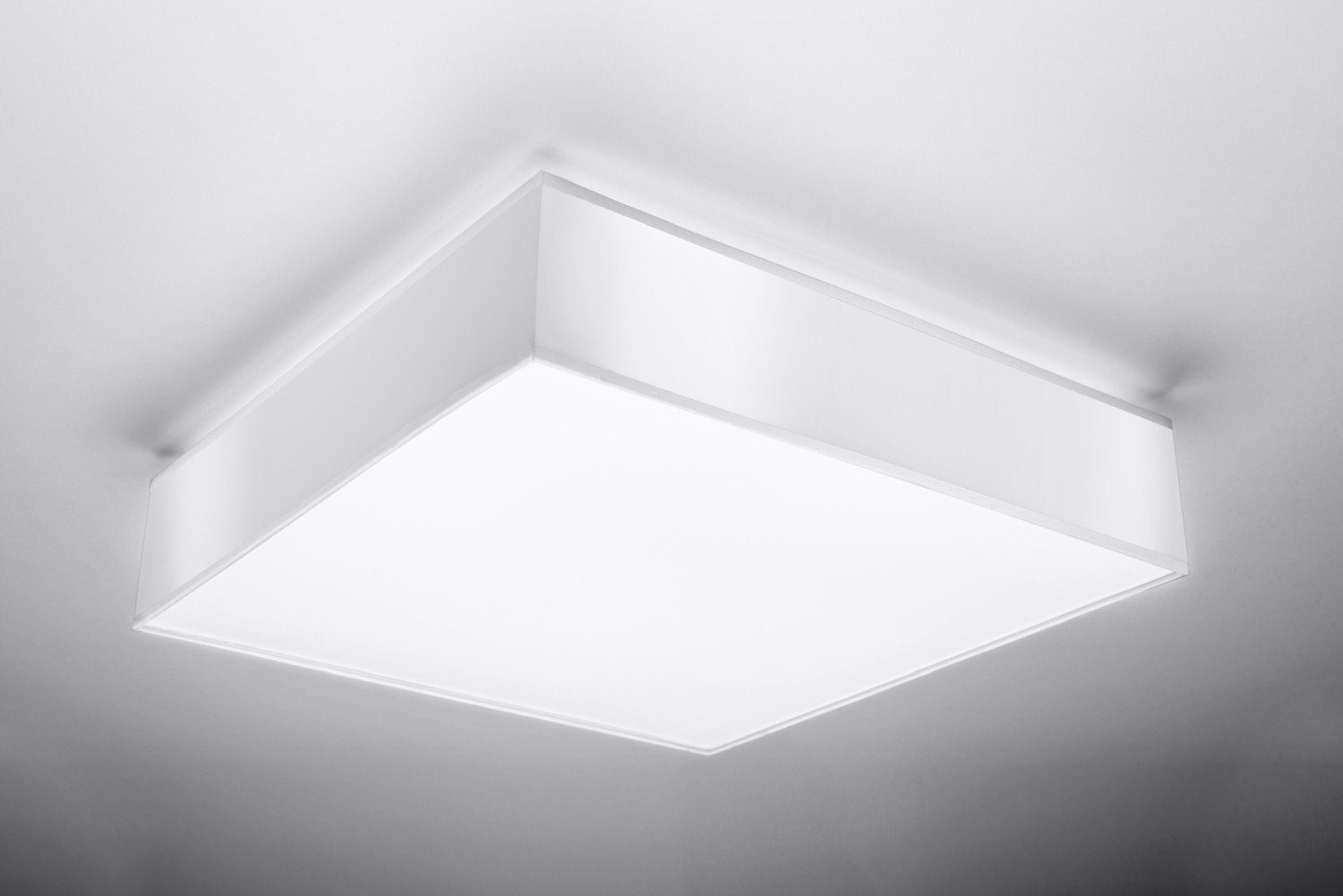 Licht-Erlebnisse Deckenleuchte MITRAS, ohne Leuchtmittel, Deckenlampe Weiß B45cm L45cm 3-flmg Schirm Küchen Flur Esszimmer