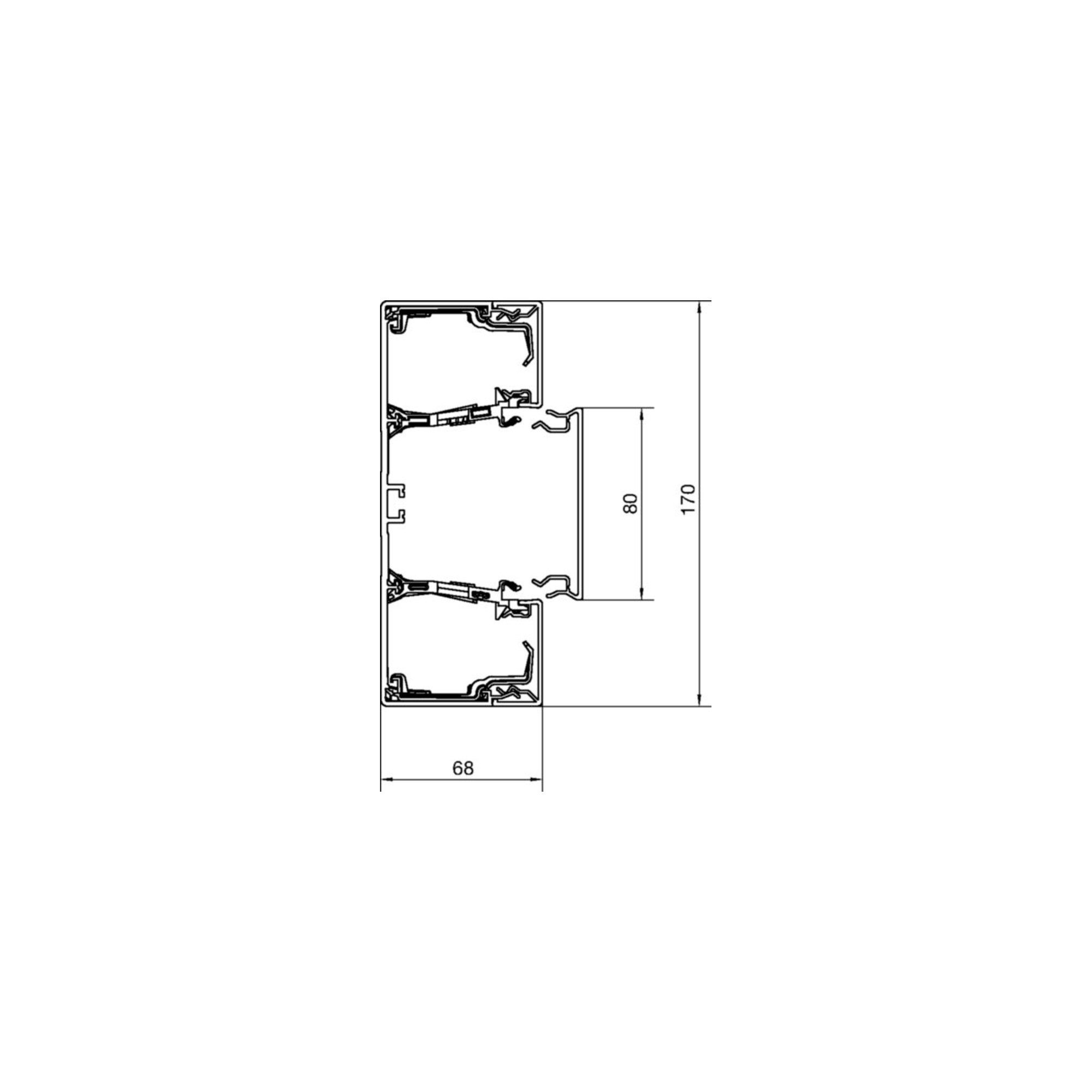 Hager Kabelführung Tehalit Brüstungskanal-Unterteil zu BRN 65x170mm vw BRN6517019016 2 St
