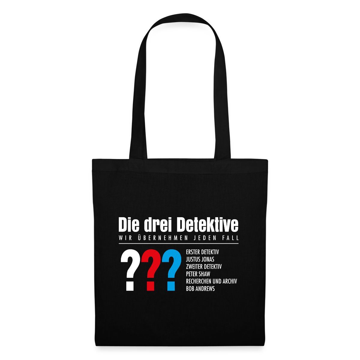 Henkeltasche Die Drei Fragezeichen Detektive Visitenkarte Stoffbeutel